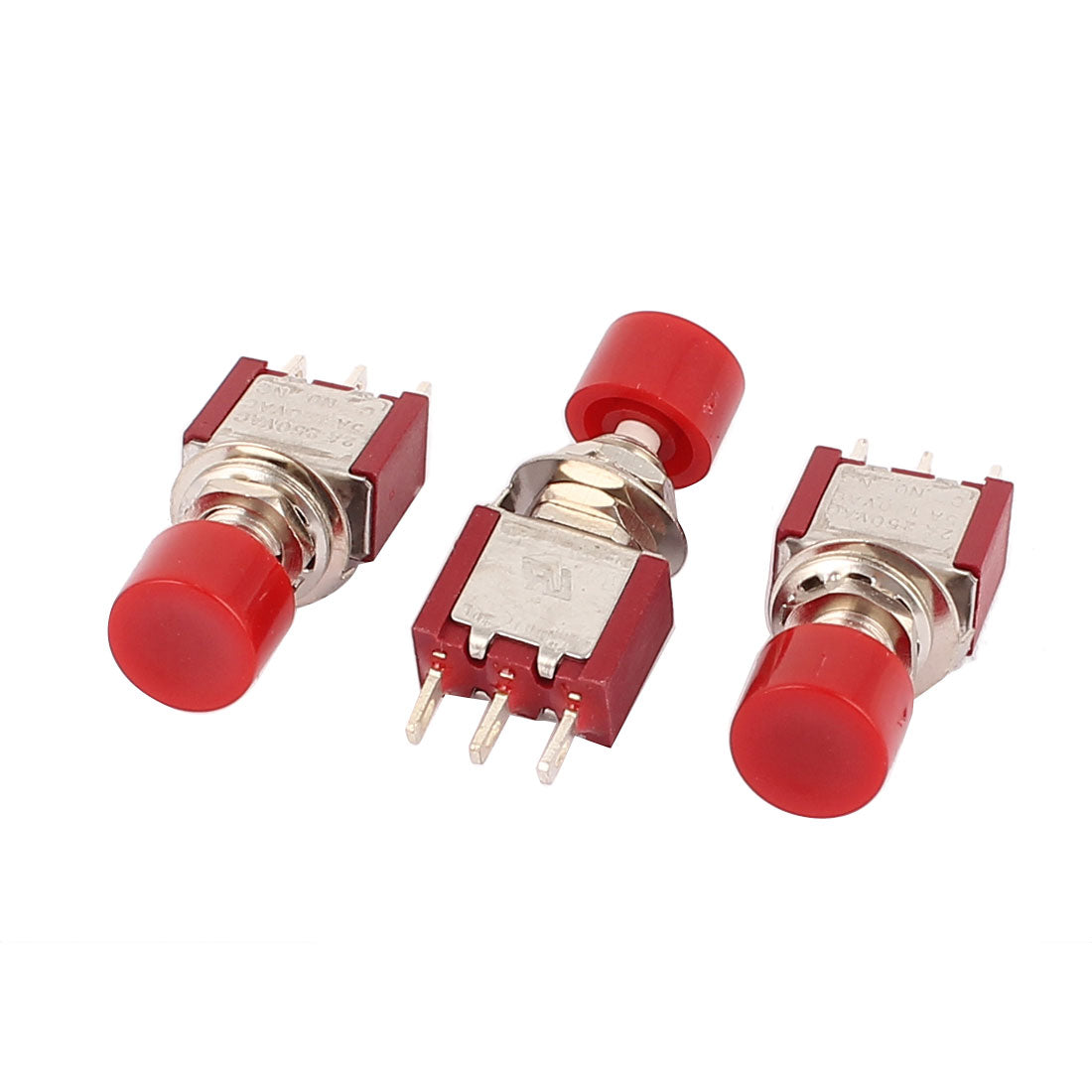 uxcell Uxcell 3 Pcs NO-NC 2 Position SPDT Momentary Toggle Switch AC 120V/5A 250V/2A Red