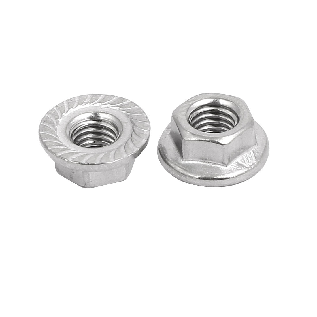 uxcell Uxcell M6 Thread 304 Stainless Steel Serrated Hex Flange Nut 10pcs