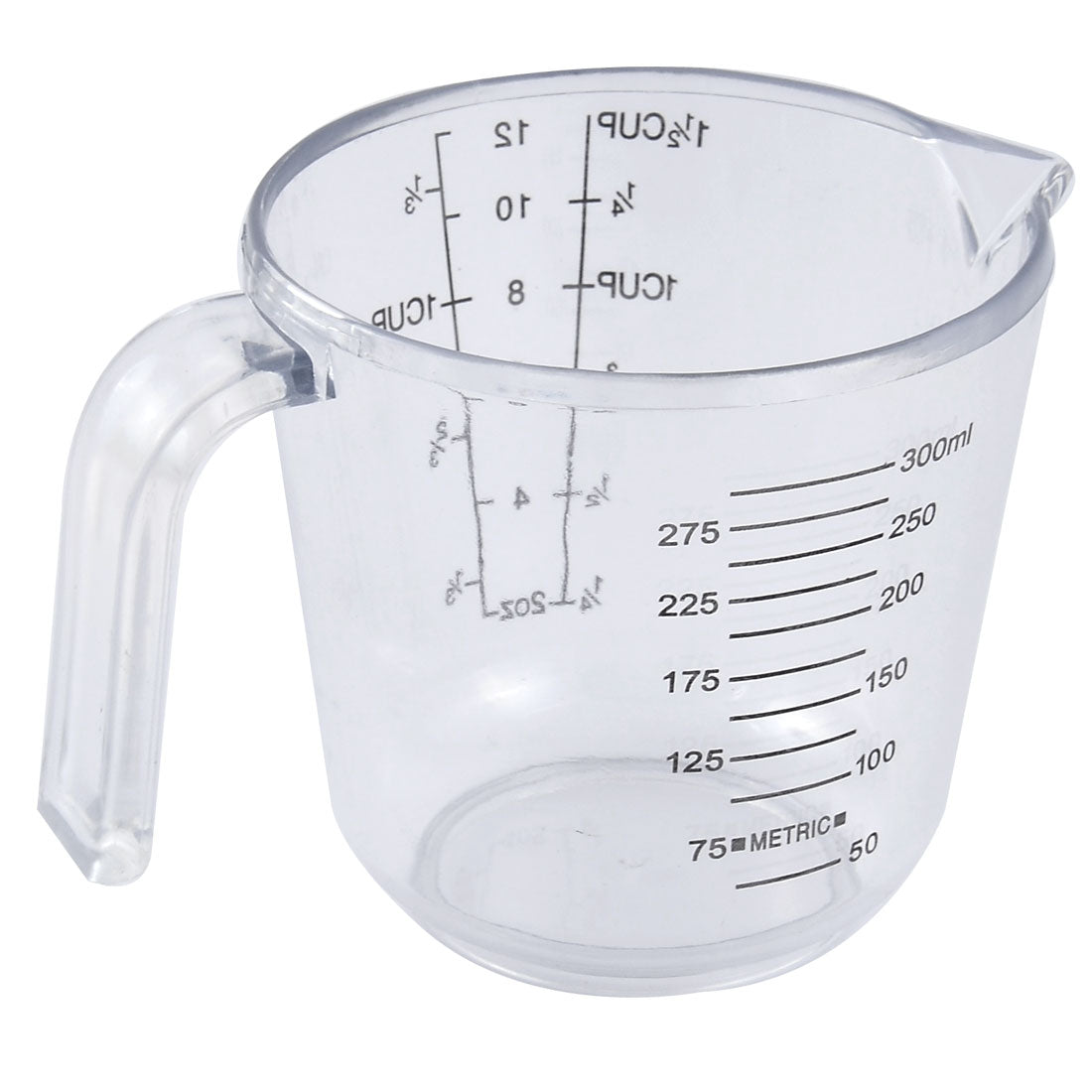 uxcell Uxcell Kitchen Lab Plastic Graduated Scale Liquid Solid Beaker Measuring Cup Tool Clear 300ml