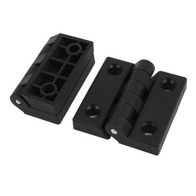 Harfington Uxcell 2Pcs Black Plastic Replacing Foldable Flap Hinge 65mmx63mm for Home Door