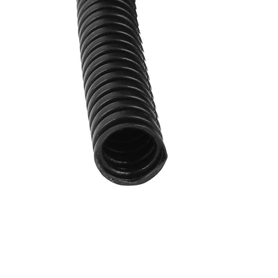Harfington Uxcell 15.8 M 7 x 10 mm Plastic Corrugated Conduit Tube for Garden,Office Black