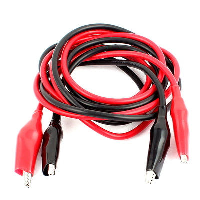 Harfington Uxcell Black Red Insulated Dual Line Jumper Probe Alligator Clips Test Wire 132cm Long