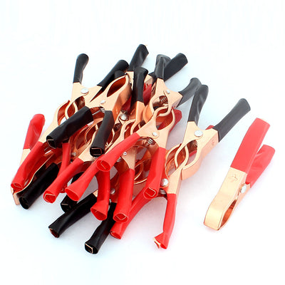 uxcell Uxcell 18Pcs Copper Plated Insulated Car Battery Clips Alligator Clamps 30A Red Black