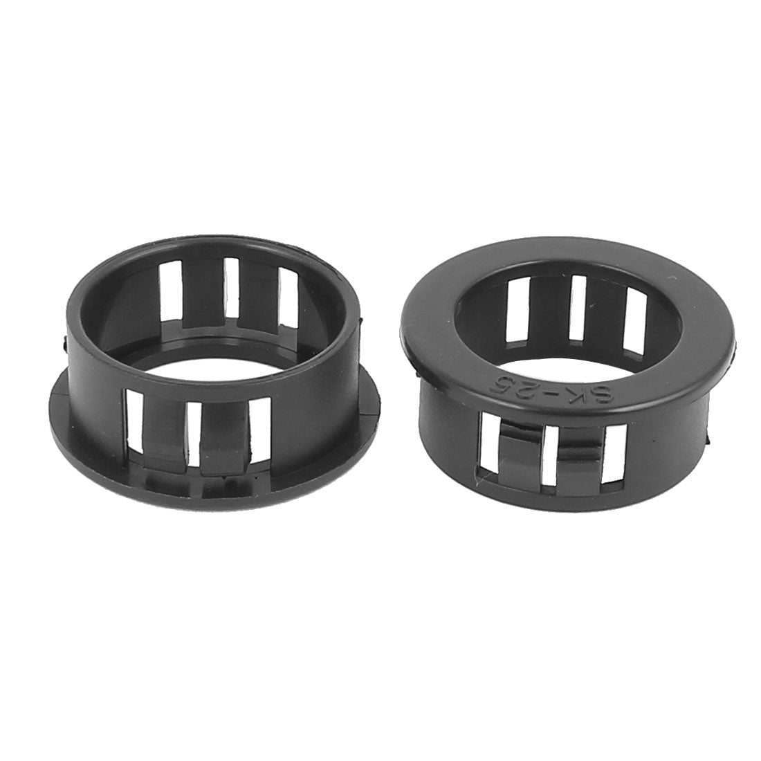 uxcell Uxcell 20pcs 25mm Mounted Dia Snap in Cable Wire Bushing Grommet Protector Black