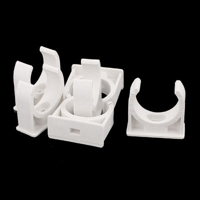 Harfington Uxcell 6 Pcs 30mm Diameter PVC Water Tube Pipe Clamps Clips Connectors White