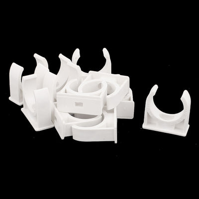 Harfington Uxcell 12 Pcs 30mm Diameter PVC Water Tube Pipe Clamps Clips Connectors White