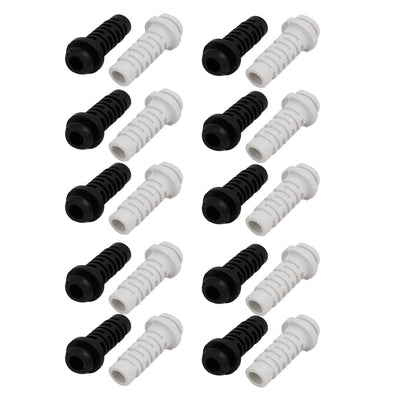 Harfington Uxcell 20pcs 5mm Inner Dia Rubber Strain Relief Cord Boot Protector Cable Sleeve Hose for Cellphone Charger