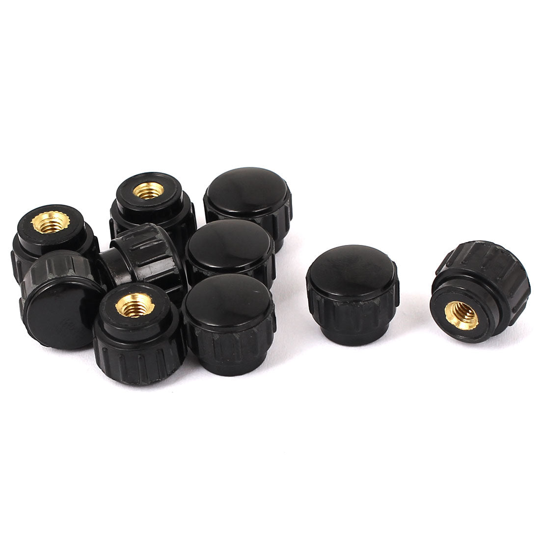 uxcell Uxcell M4 Female Thread Metal Clamping Knurled Knob Black 10pcs
