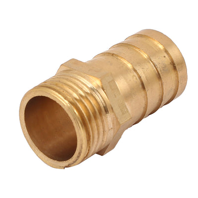 uxcell Uxcell 1/2 BSP Male Thread 19mm Barb Hose Tubing Fitting Connector Adapter Gold Tone