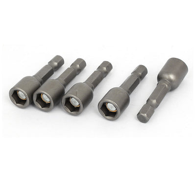 Harfington Uxcell 40mm Long 8mm Inner Dia Metal Magnetic Socket Hex Nut Driver Adapter Bits 5pcs