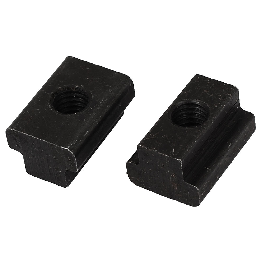 uxcell Uxcell 22mm x 16mm x 12mm M8 Tapped Black Carbon Steel T Slot Nuts 2 Pcs