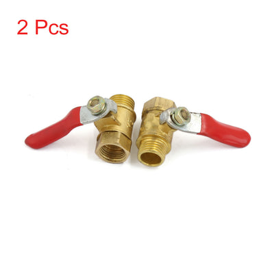 uxcell Uxcell 1/4BSP Male to 1/4BSP Female Thread Water Oil Gas Ball Valve Connector 2pcs