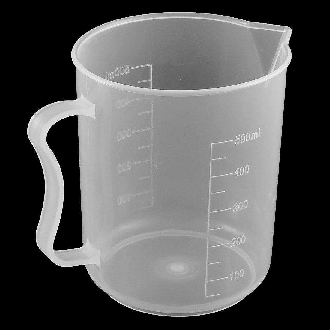 uxcell Uxcell 500mL Laboratory Experiment Plastic Water Volume Graduated Measuring Cup 3pcs