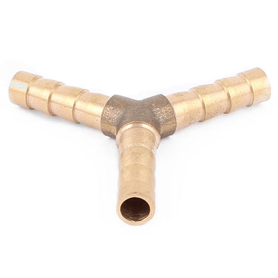 Harfington Uxcell 3pcs Brass Y Shaped 3 Ways 6mm Dia Air Hose Barb Coupler Fitting Connector