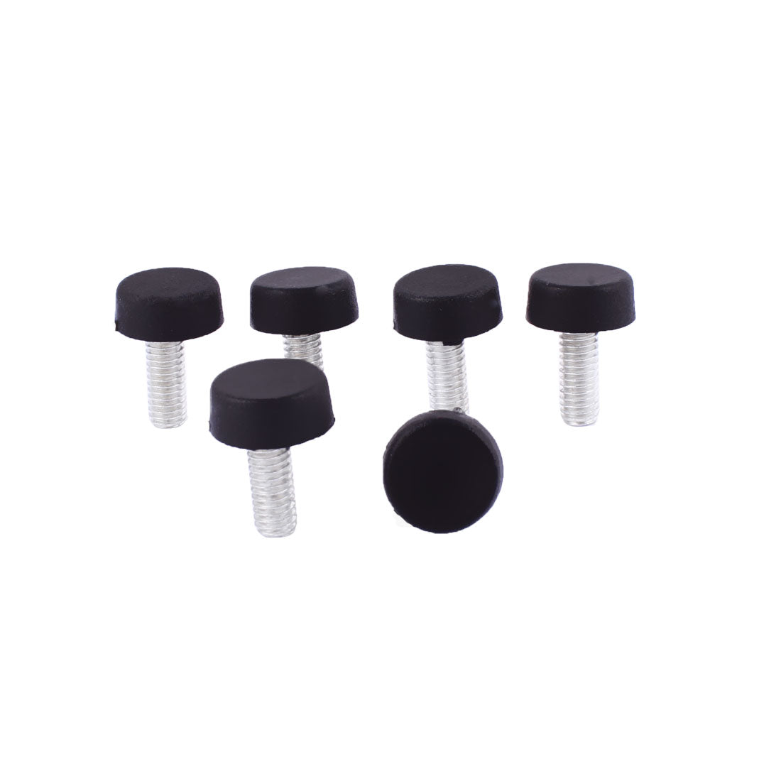 uxcell Uxcell 6mm Threaded Plastic Base Screw On Type Furniture Glide Leveling Foot Black 6pcs