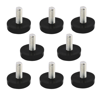 Harfington Uxcell Home office Table Desk Glide Leveling Foot M6x15mm Thread Black 8pcs