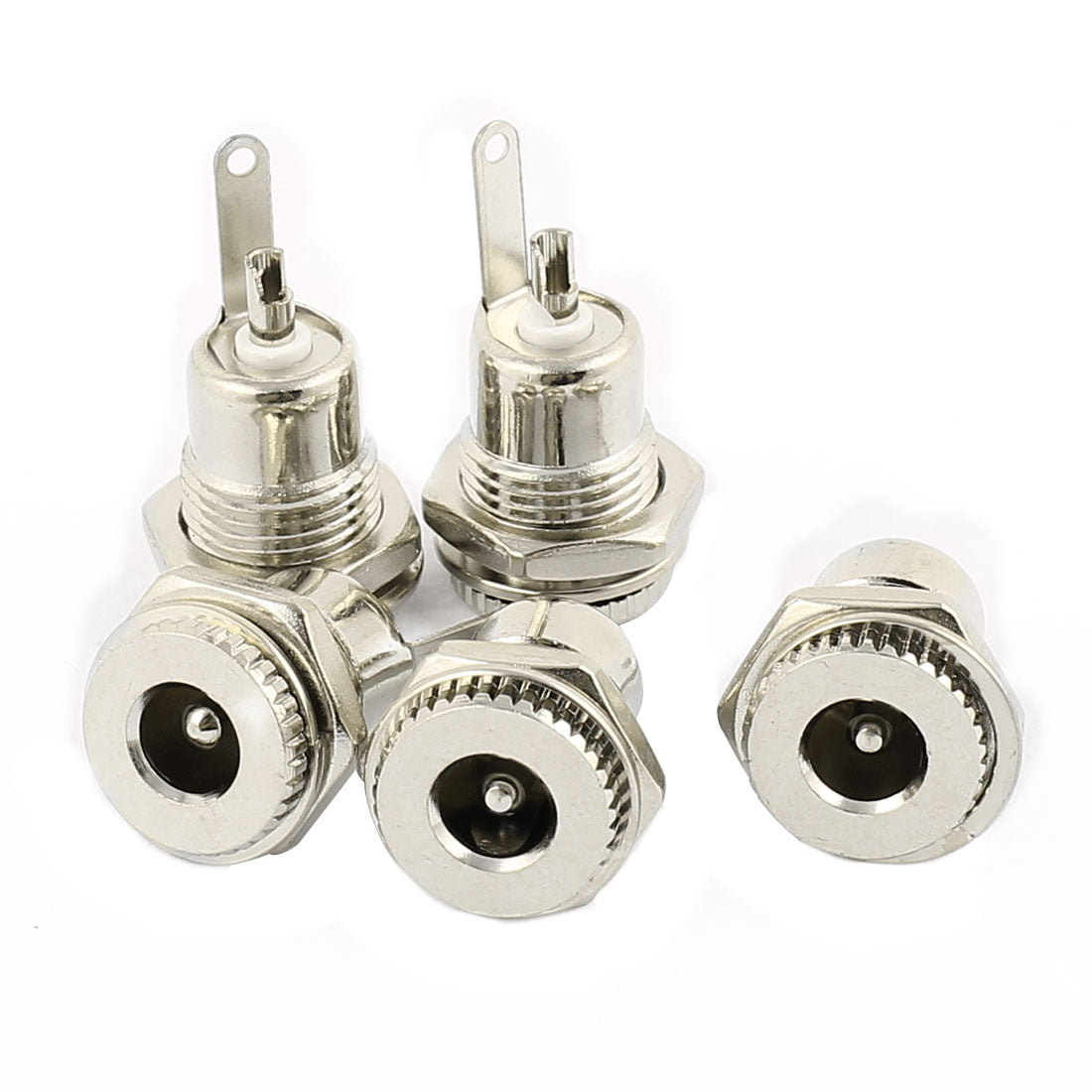 uxcell Uxcell 5pcs DC-099 Female 5.5 x 2.5mm Panel Mounting DC Power Jack Socket Connector
