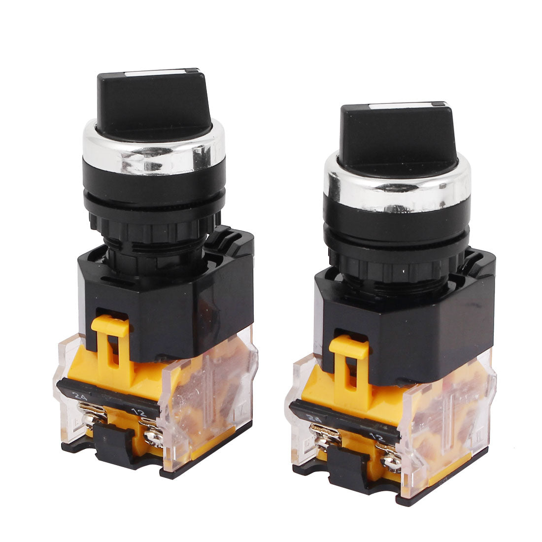 uxcell Uxcell LA38-203 AC 440V 10A 2 Position ON/OFF Rotary Selector Switch Orange 2 Pcs