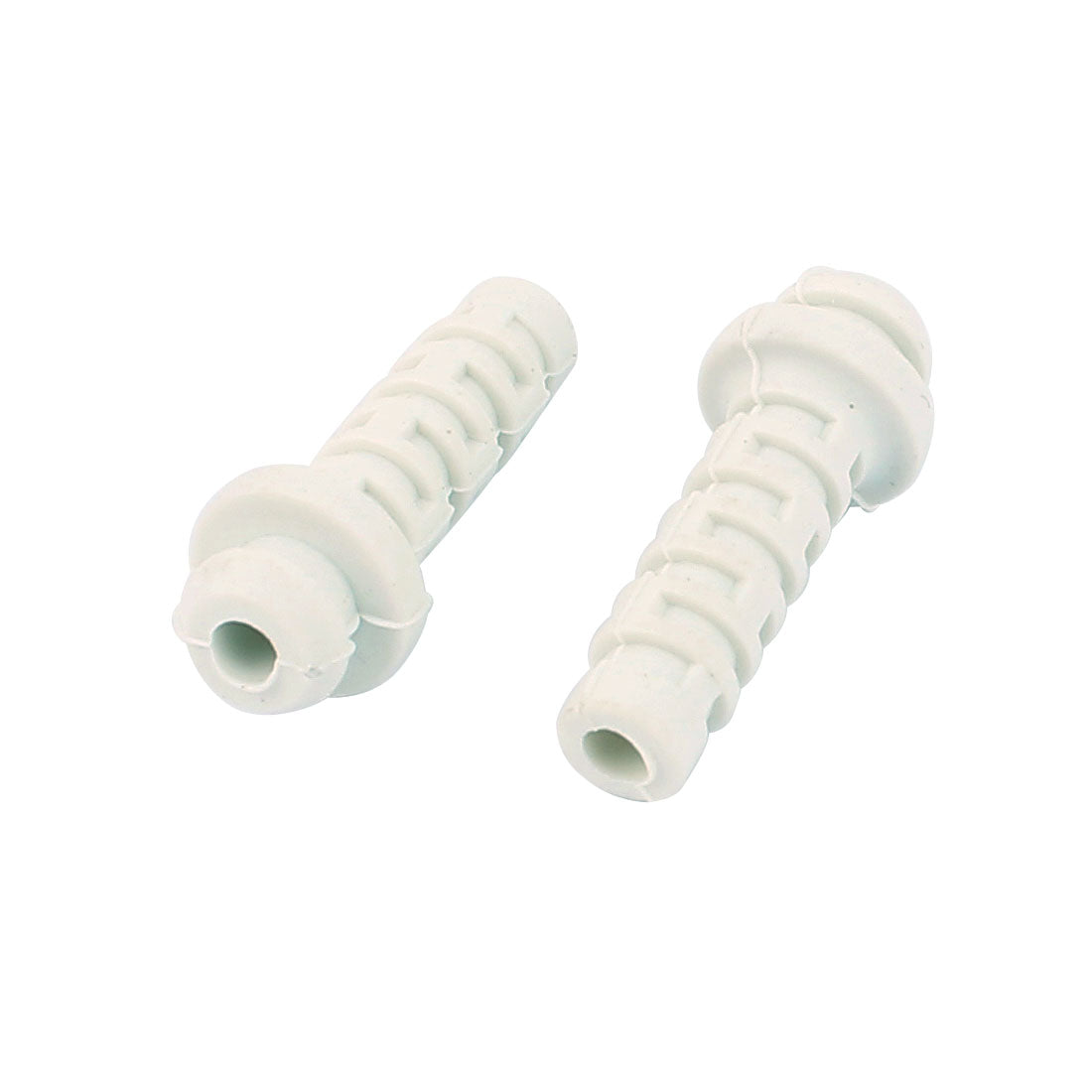 uxcell Uxcell 10pcs 3mm Inner Dia Rubber Strain Relief Cord Boot Protector Cable Sleeve White