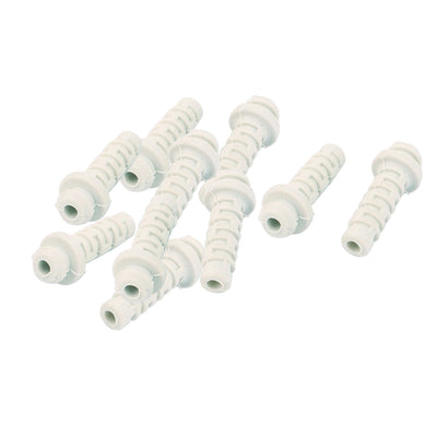 Harfington Uxcell 10pcs 3mm Inner Dia Rubber Strain Relief Cord Boot Protector Cable Sleeve White