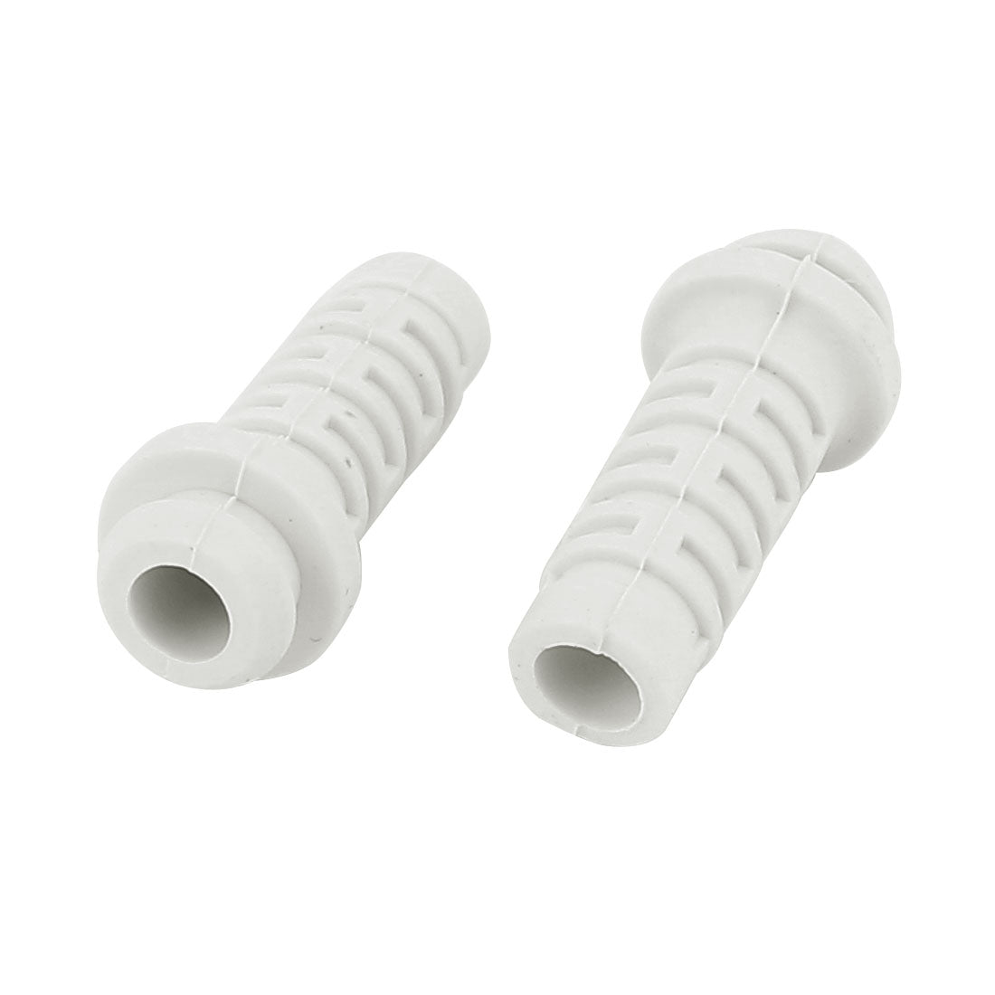 uxcell Uxcell 10pcs 5mm Inner Dia Rubber Strain Relief Cord Boot Protector Cable Sleeve White