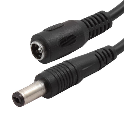 Harfington Uxcell 2.1 x 5.5mm Male to Female DC Power Extension Cable Cord Black 1.5M Length