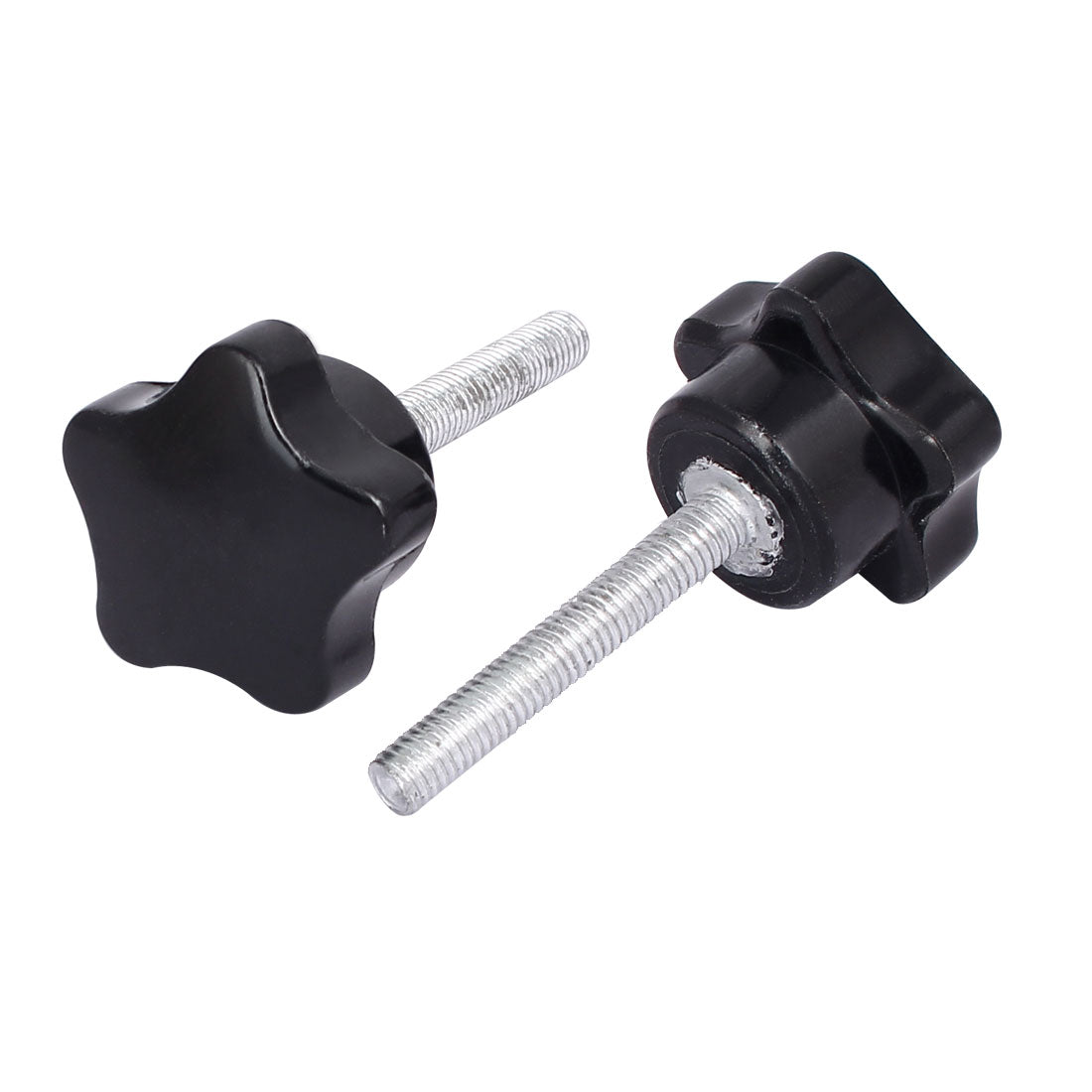 uxcell Uxcell M6 x 40mm Plastic Star Head Screw Bolts Clamping Knobs Grips Black 2pcs