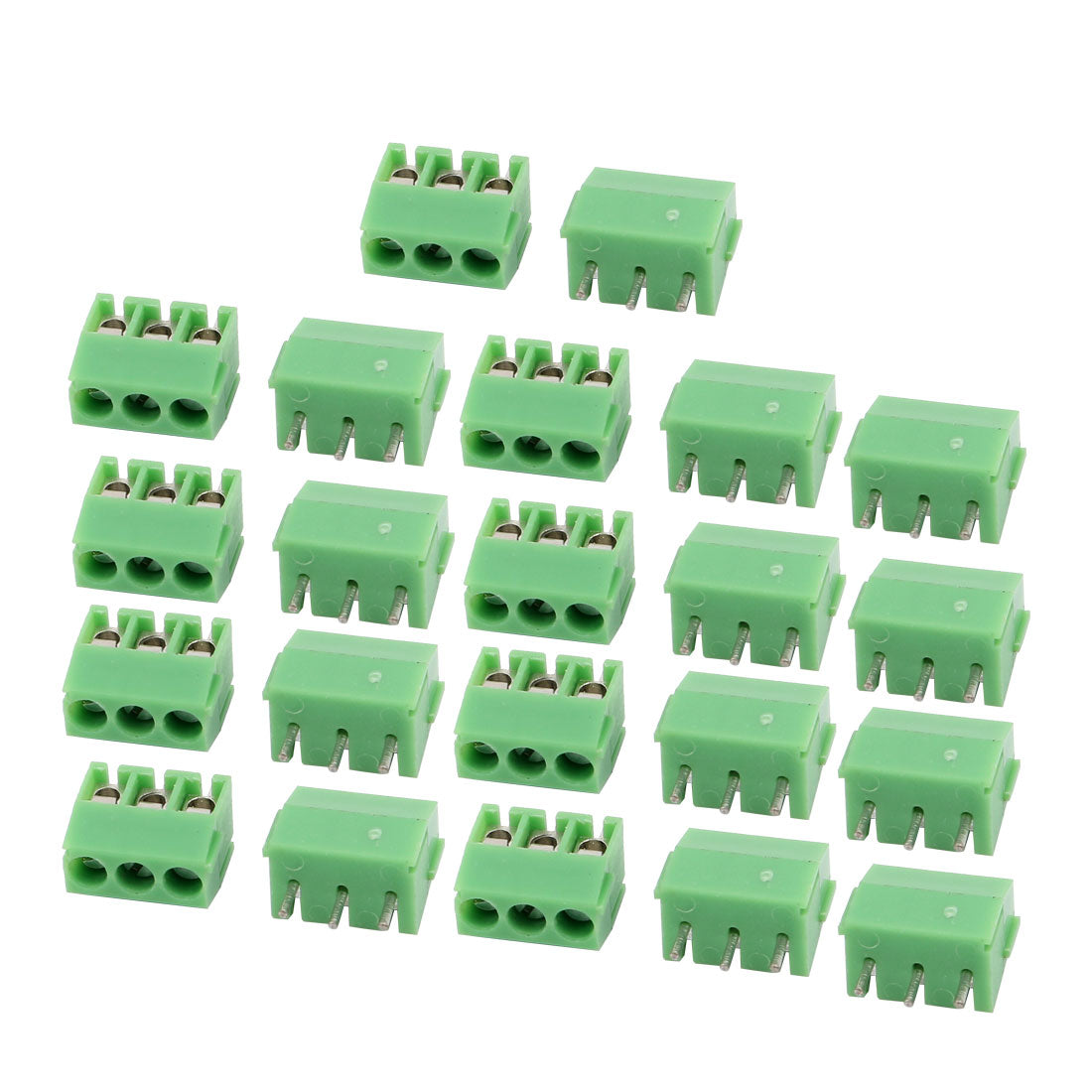 uxcell Uxcell 22Pcs AC 300V 10A 3.5mm Pitch 3P Terminal Block PCB Mount Wire Connection