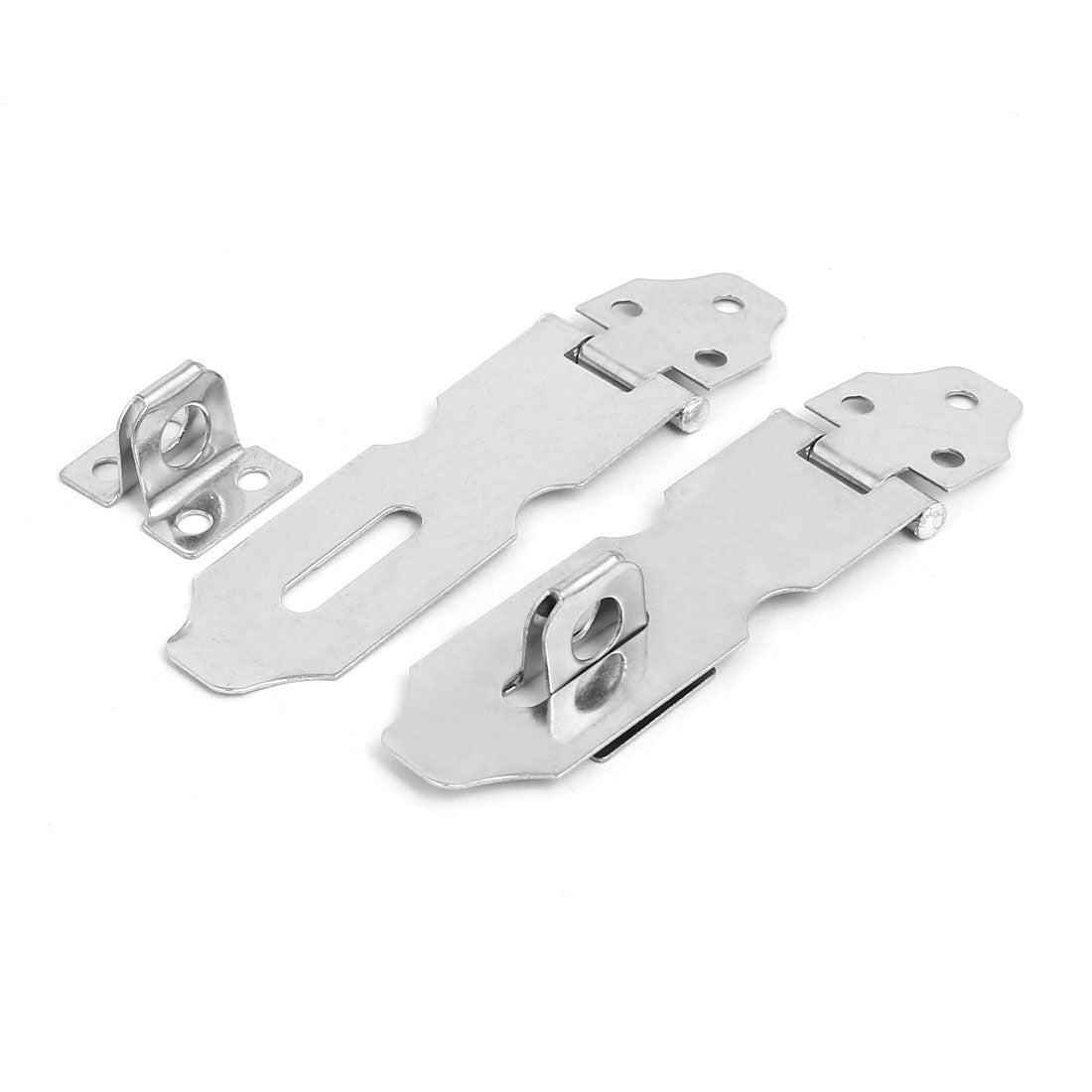 uxcell Uxcell Stainless Steel Safety Padlock Door Latch Lock Hasp Staples 88mmx22mm 10pcs