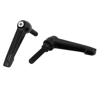 Harfington Uxcell M8x35mm Thread Metal Adjustable Fixing Handle Clamping Lever Black 5pcs