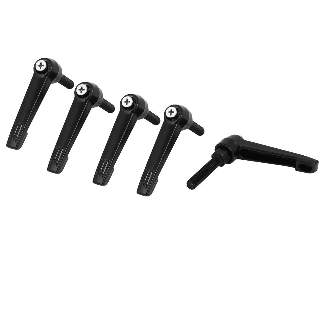 uxcell Uxcell M8x35mm Thread Metal Adjustable Fixing Handle Clamping Lever Black 5pcs