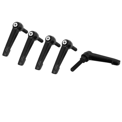 Harfington Uxcell M8x35mm Thread Metal Adjustable Fixing Handle Clamping Lever Black 5pcs