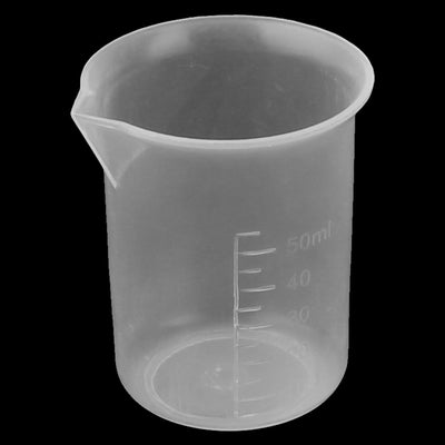 uxcell Uxcell 50mL Plastic Science Experiment Measuring Graduated Beaker Cup 4.3cm Dia