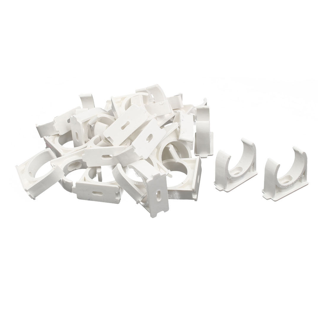 uxcell Uxcell 32mm Dia Plastic PVC Water Tube Pipe Hose Clips Clamps Holders White 30pcs