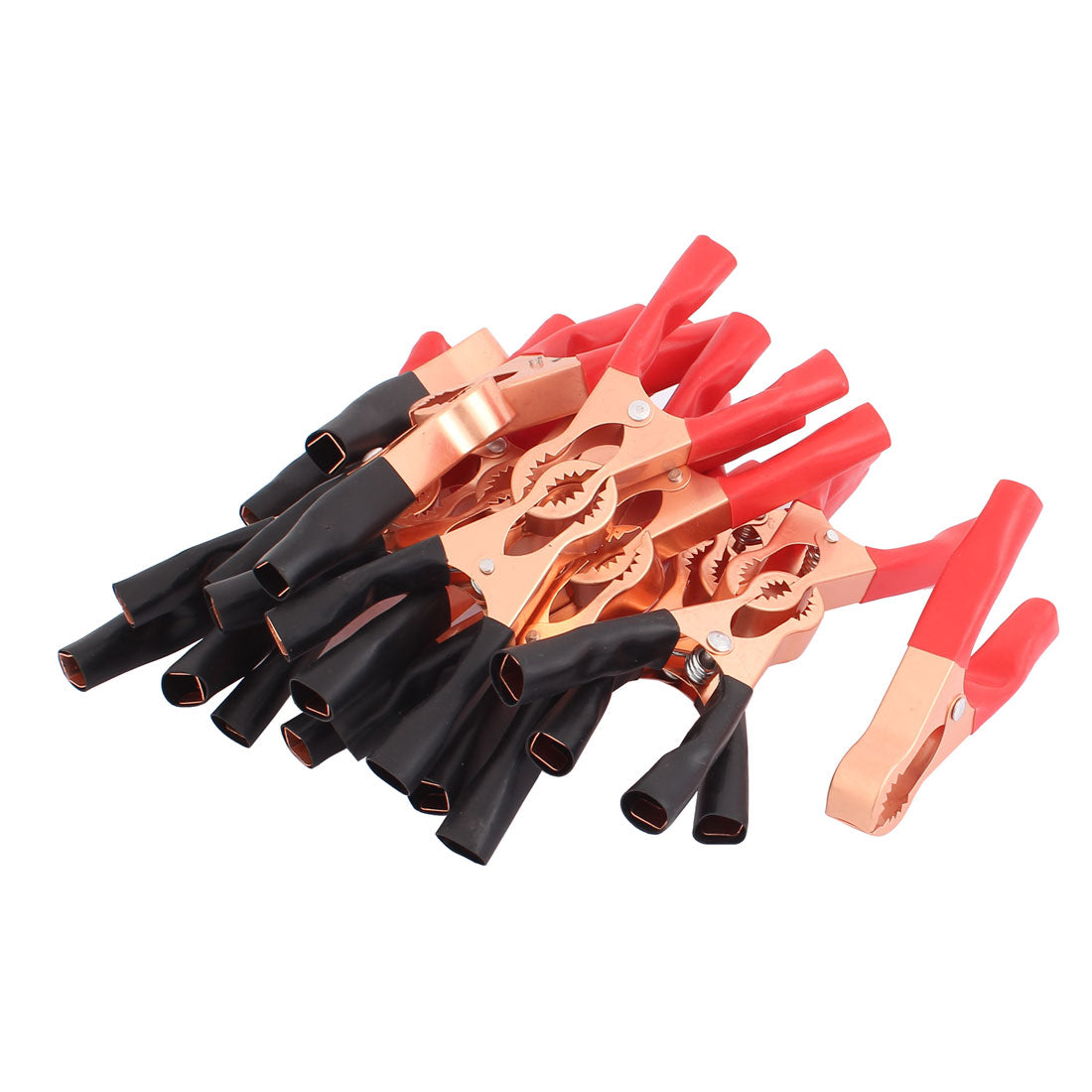 uxcell Uxcell 10 Pair 50A Plastic Coated Handle Insulating Alligator Clip Clamp Car Battery Test Black Red