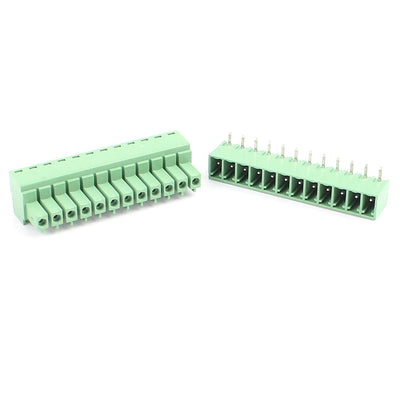 Harfington Uxcell 5 Pairs 3.81mm Pitch 12 Pin Male to Female PCB Pluggable Terminal Block Connector