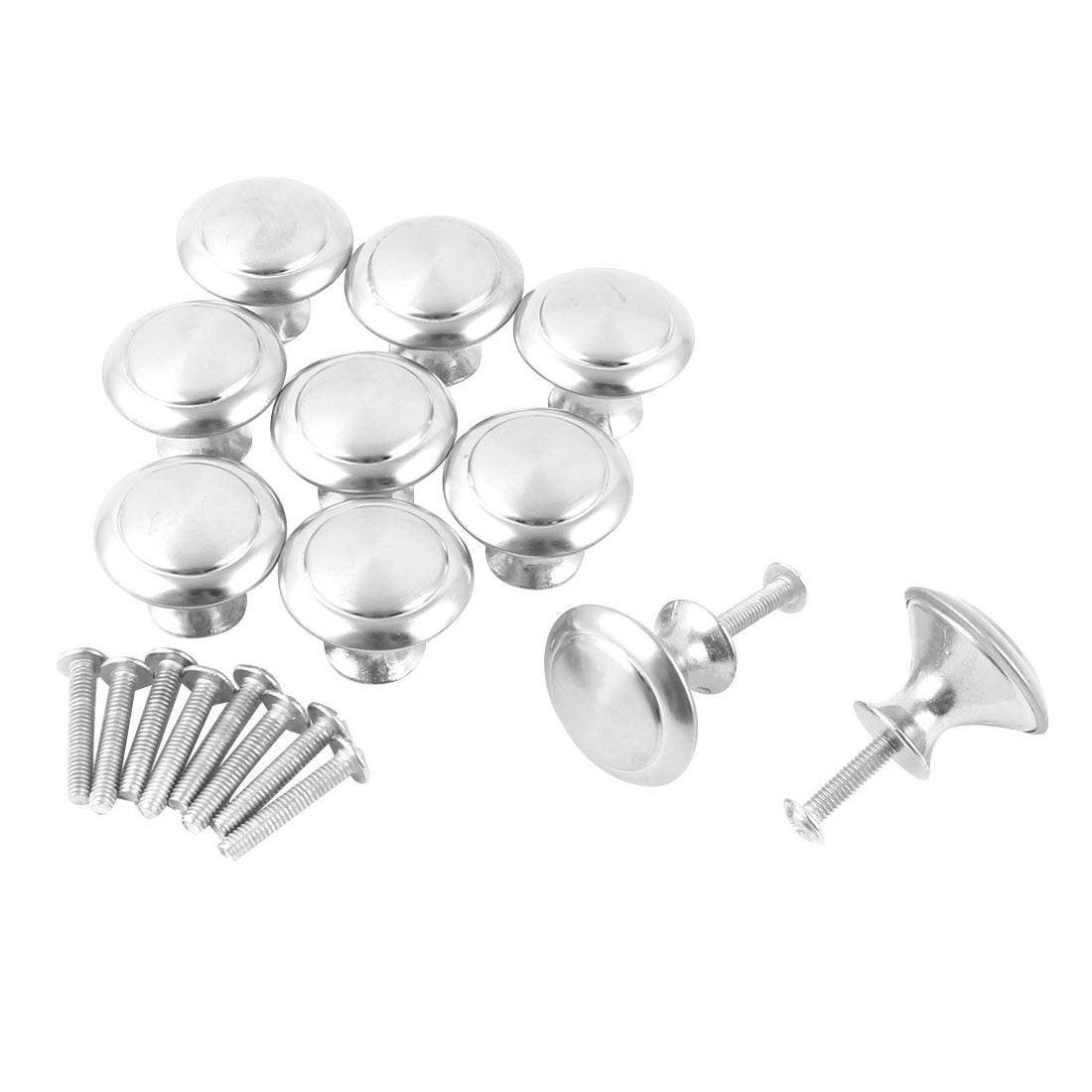 uxcell Uxcell Dormitory Metal Round Design Screw Fixed Gate Door Closet Pull Handle Knob 10 Pcs