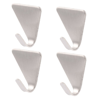 Harfington Uxcell Household Kitchen Stainless Steel Self Adhesive Towel Hanging Hanger Hook 4pcs
