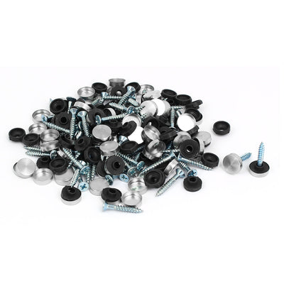 Harfington Uxcell Glass Table 201 Stainless Steel Mirror Screws Cap Cover Nails 12mm Dia 80PCS