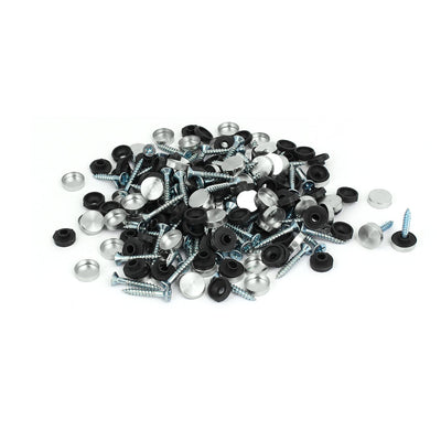 Harfington Uxcell 12mm Dia 201 Stainless Steel Cap Cover Nails Decorative Mirror Screws 100PCS