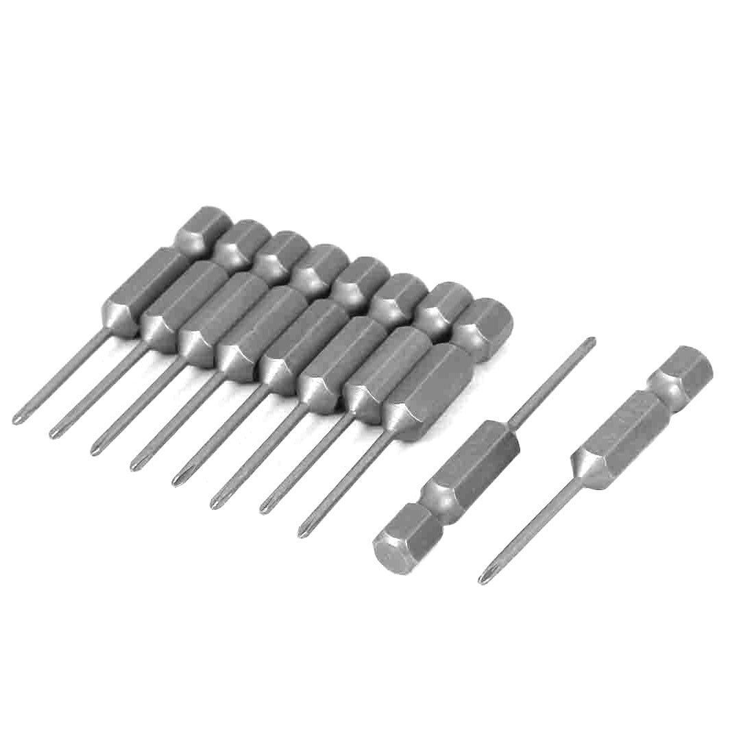 uxcell Uxcell 1/4" Hex 1.5mm Phillips PH00 Magnetic Screwdriver Power Screw Insert Bits 50mm Long 10pcs