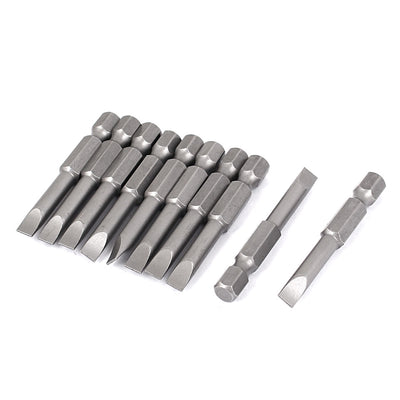 Harfington Uxcell 1/4"x50mmx5mm Hex Shank Magnetic Slotted Screwdriver Bits 10pcs
