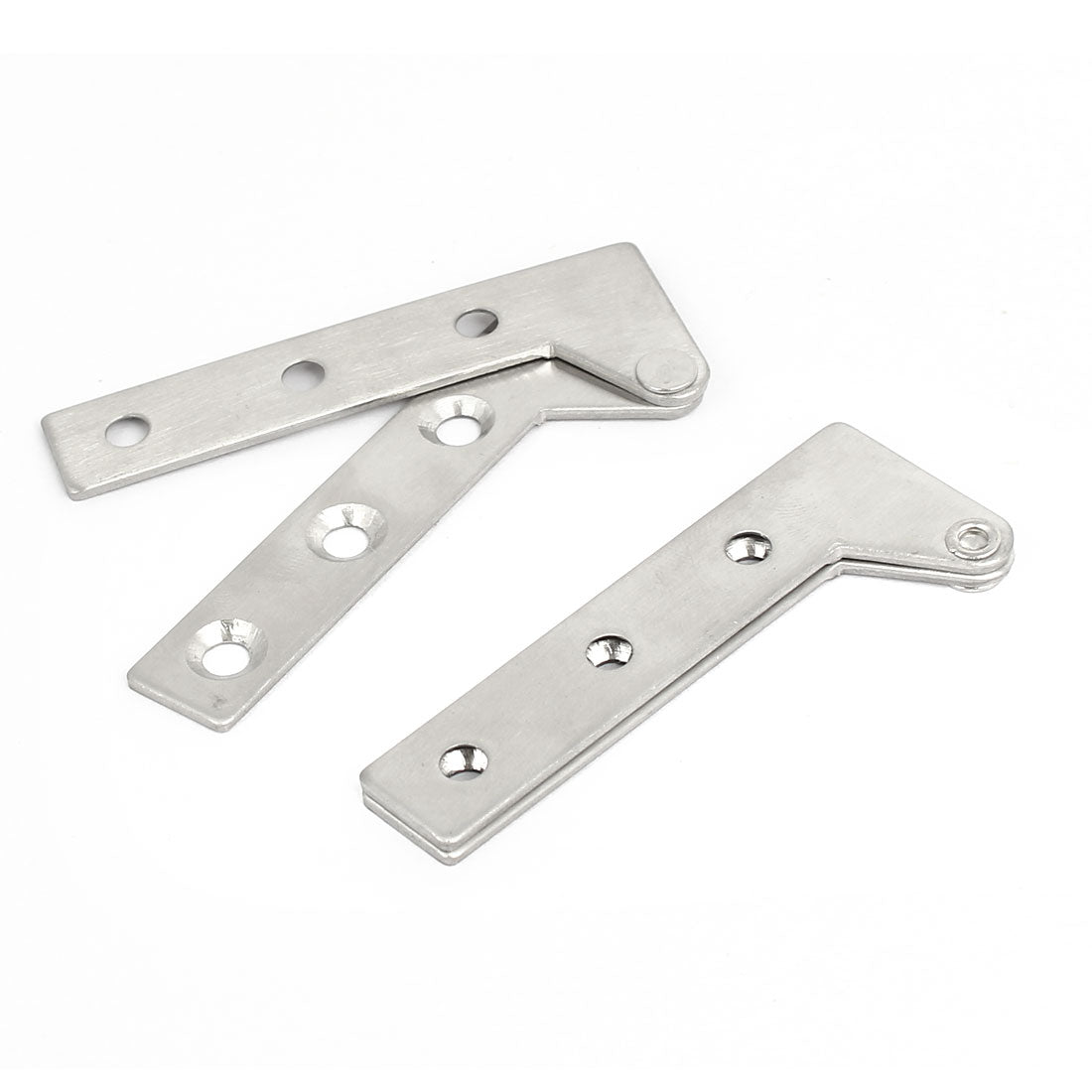 uxcell Uxcell 62mmx24mm 6 Holes 360 Degree Rotatable Door Pivot Hinges Silver Tone 2pcs