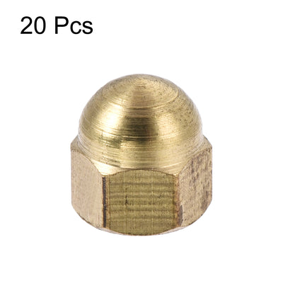 Harfington Uxcell M3 Thread Dia Dome Head Brass Cap Acorn Hex Nuts 20pcs
