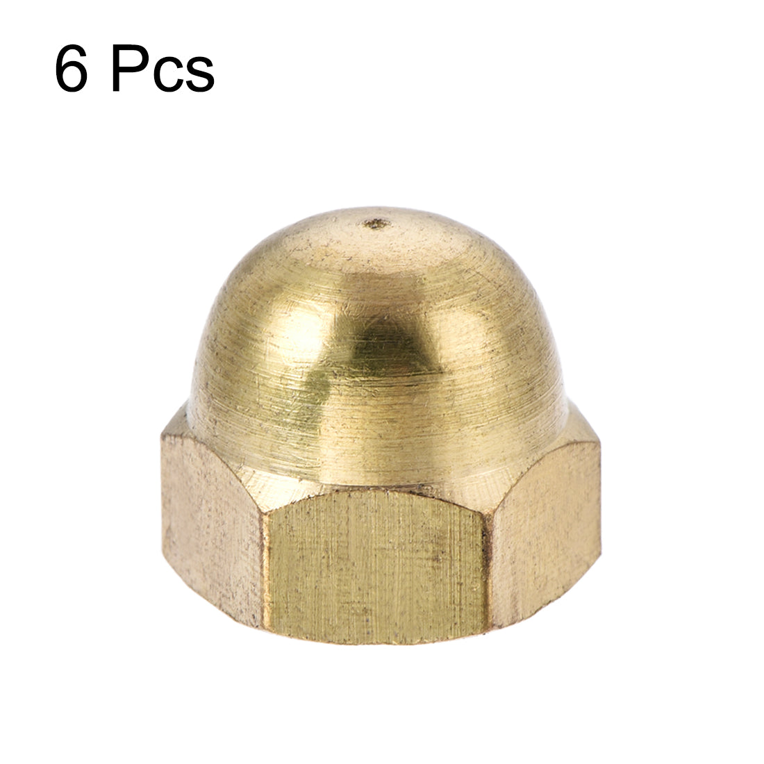 uxcell Uxcell M8 Thread Dia Dome Head Brass Cap Acorn Hex Nuts 6pcs
