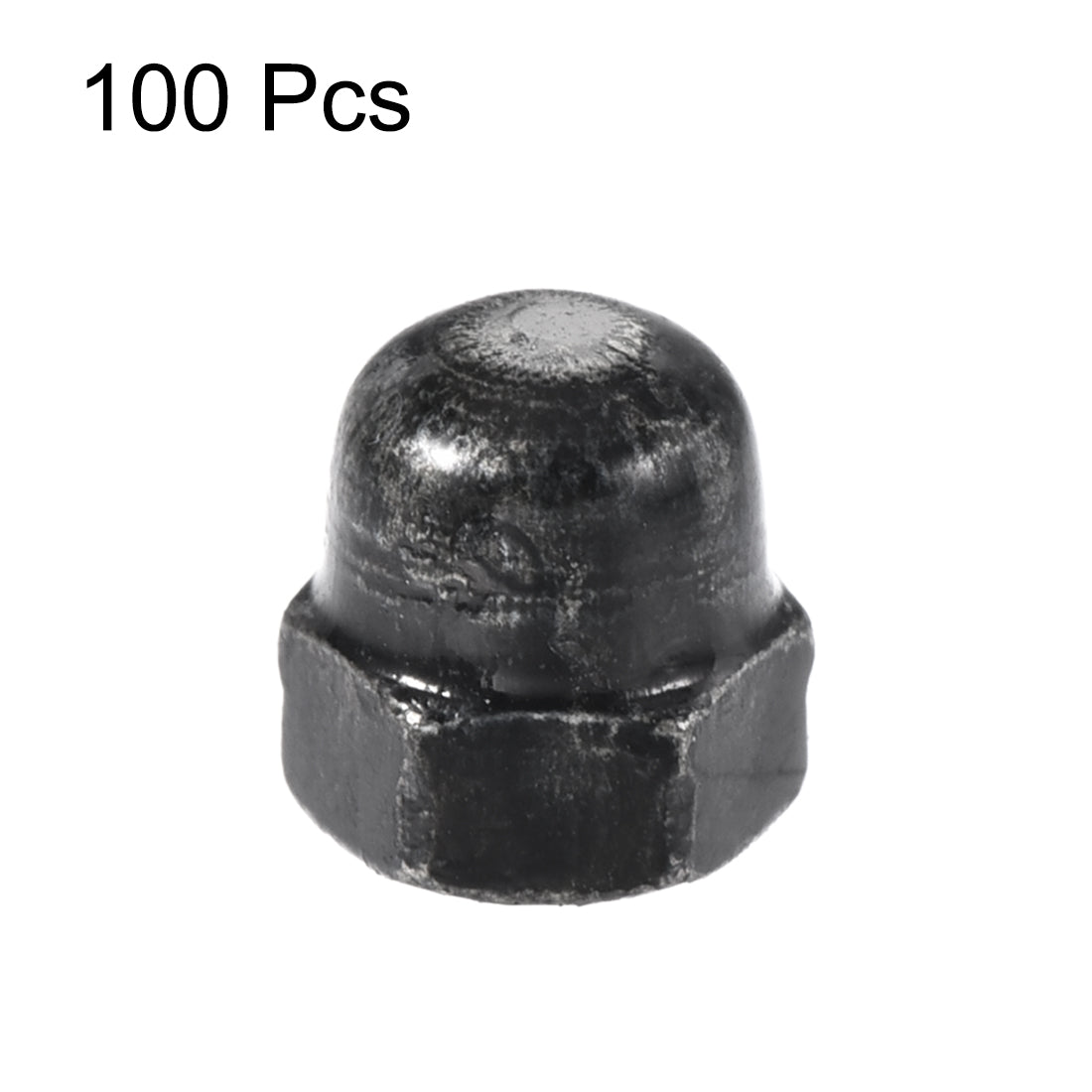 uxcell Uxcell M3 Thread Dia Dome Head Carbide Steel Cap Acorn Hex Nuts Black 100pcs