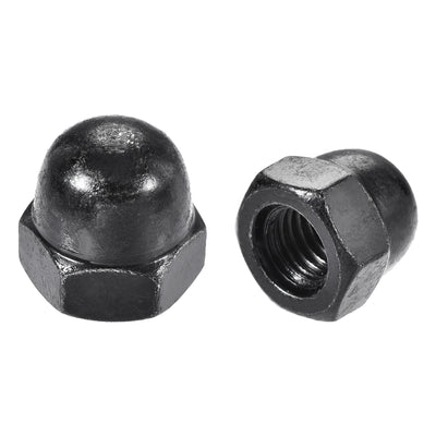 Harfington Uxcell M10 Thread Dia Dome Head Carbide Steel Cap Acorn Hex Nuts Black 10pcs