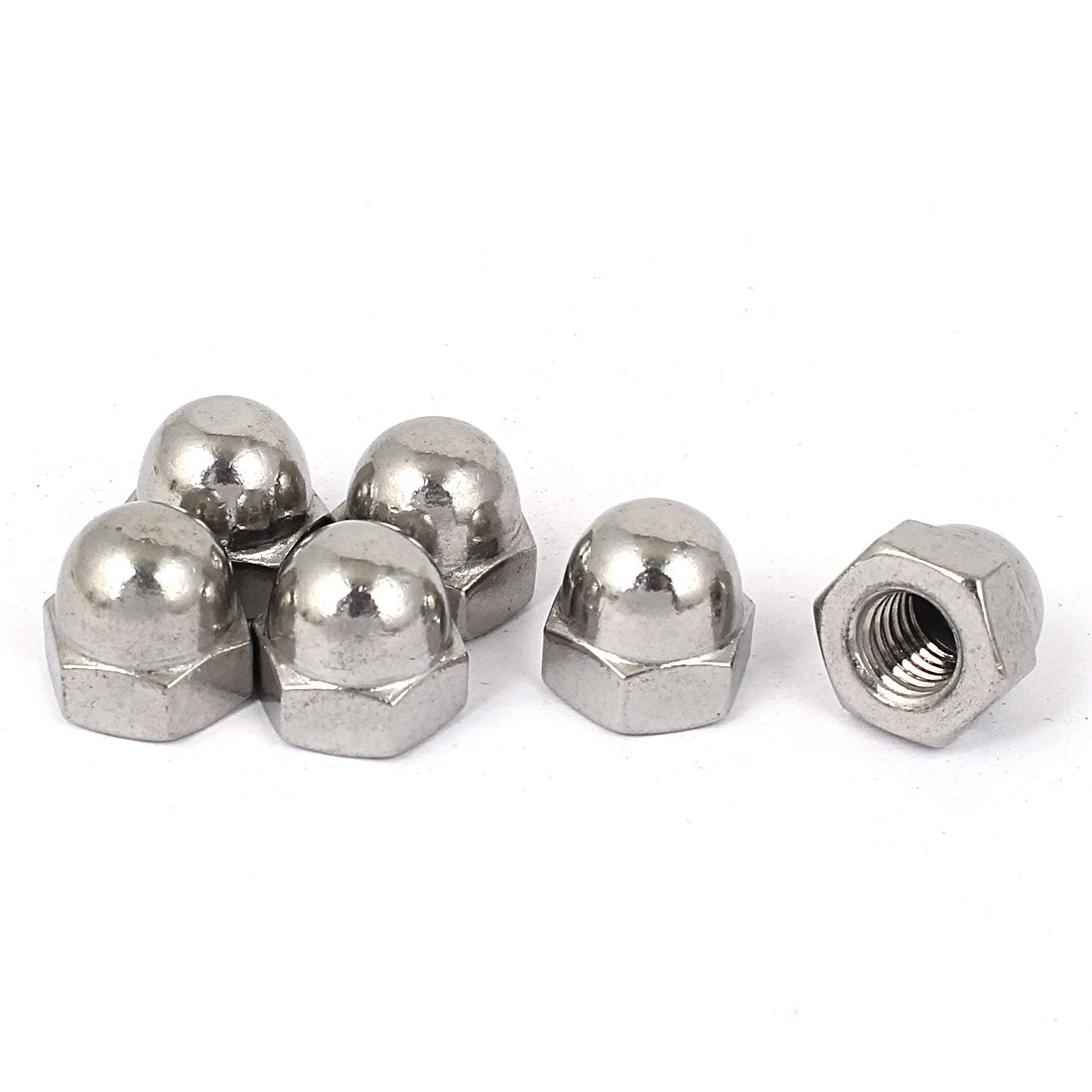 uxcell Uxcell 3/8" Thread Dia Dome Head Stainless Steel Cap Acorn Hex Nuts 6pcs
