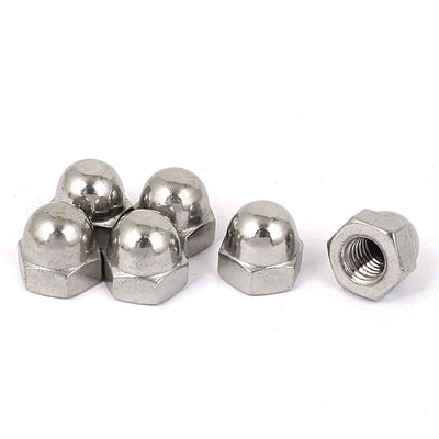 Harfington Uxcell 3/8" Thread Dia Dome Head Stainless Steel Cap Acorn Hex Nuts 6pcs