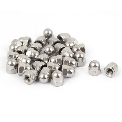 Harfington Uxcell M6 Thread Dia Dome Head 316 Stainless Steel Cap Acorn Hex Nuts 30pcs